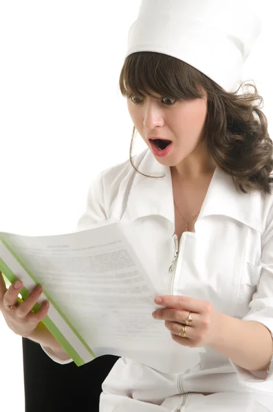 Portrait of the nurse behind work — Stock Photo, Image