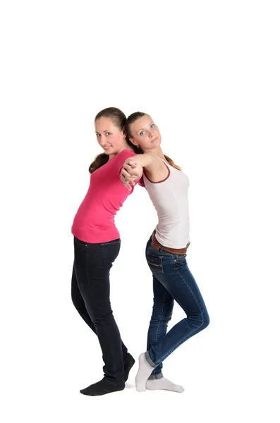 Duas meninas ensaiam o balé Fotografias De Stock Royalty-Free