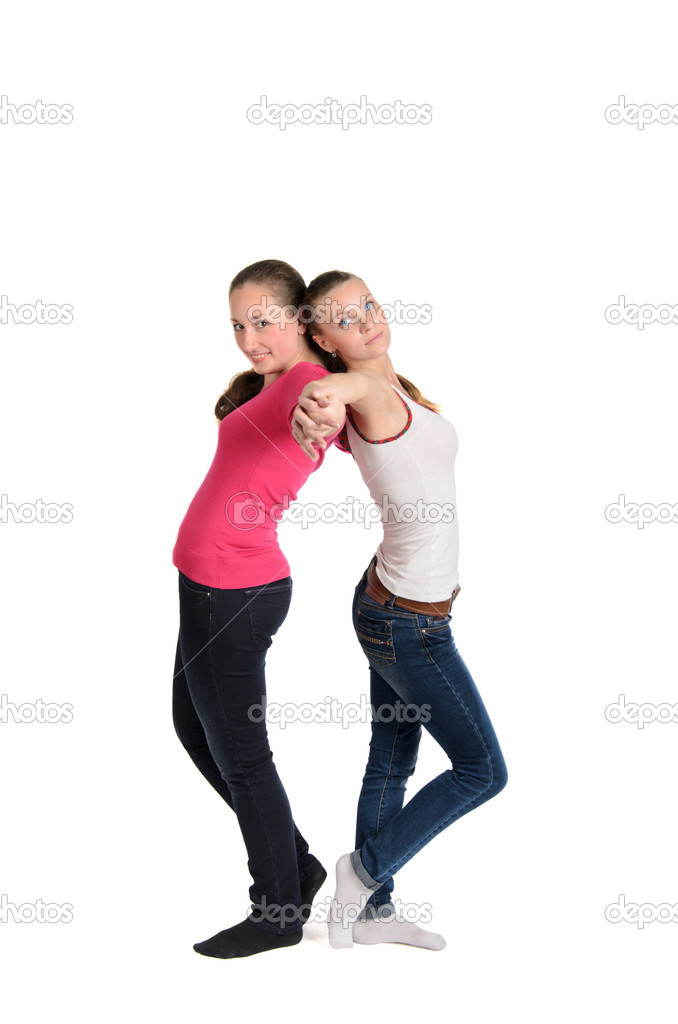 Two girls rehearse the ballet
