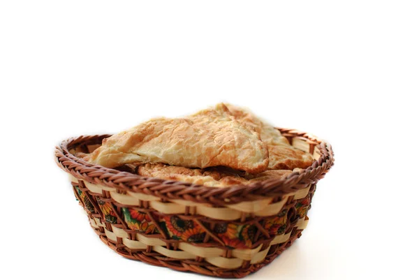 Basket with rolls for a breakfast — Stock Photo, Image