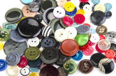 beyaz zemin üzerinde düğmeleri