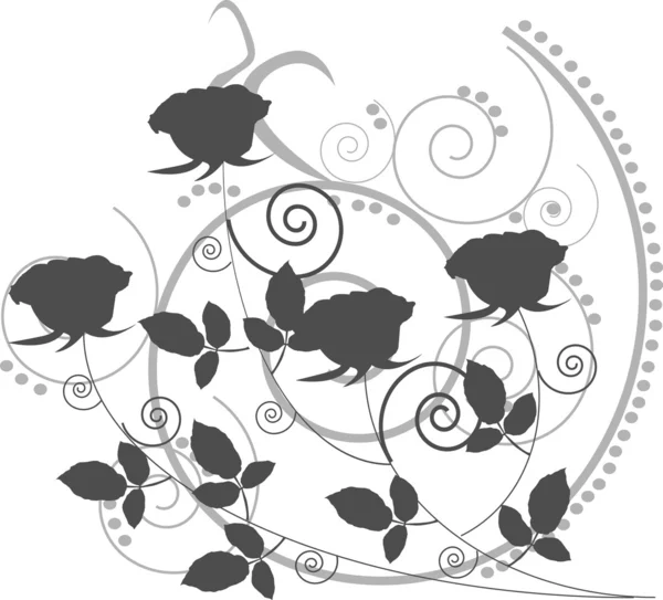 Rose grise abstraite — Image vectorielle