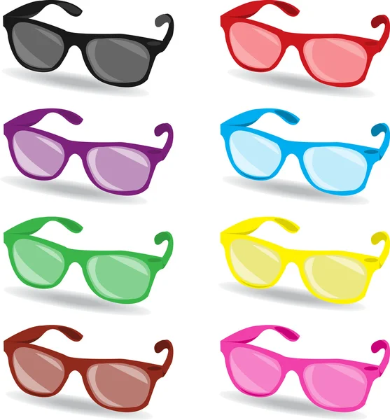 Ensemble de lunettes de soleil de couleur Vecteur En Vente