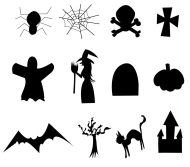 Halloween siyah simgeler