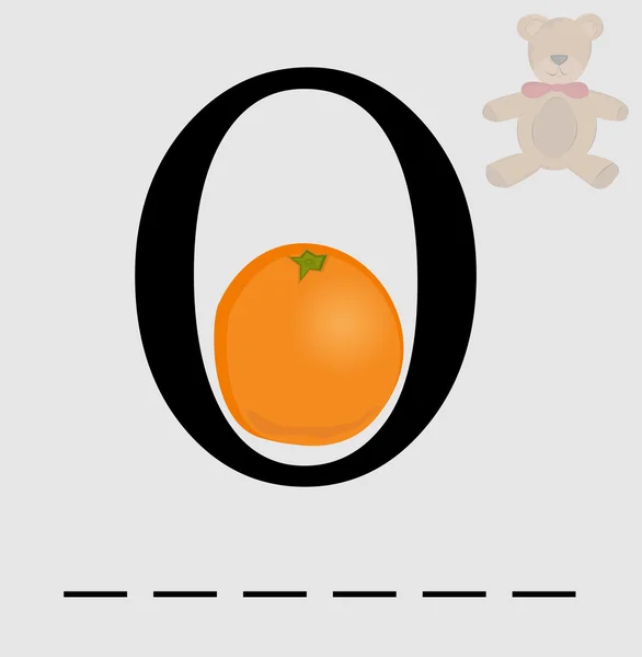O für orangen Vektor — Stockvektor
