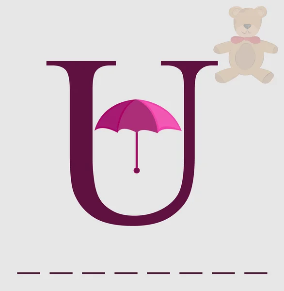 U per il vettore ombrello — Vettoriale Stock