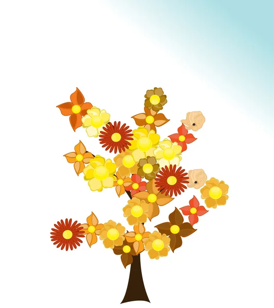 Εποχιακή δέντρο φθινόπωρο — Διανυσματικό Αρχείο