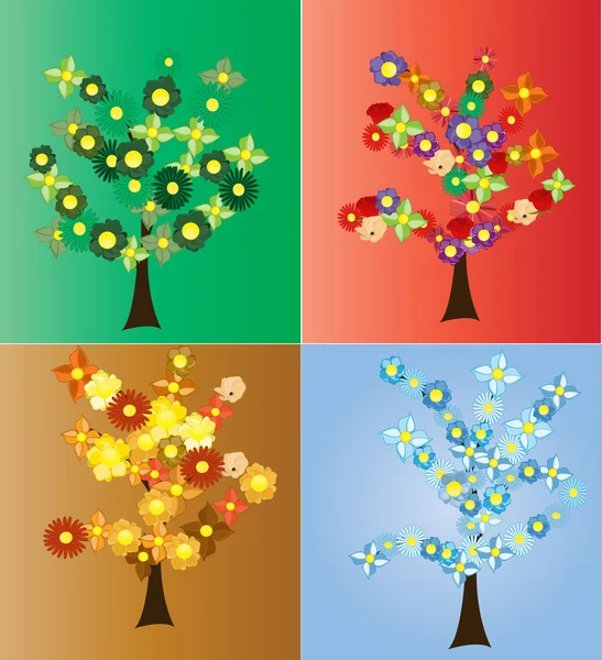 Säsongsbetonade träd — Stock vektor