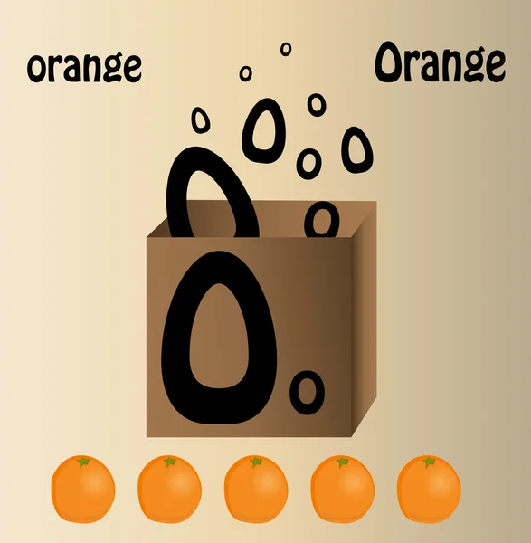 Ilustración vectorial de la letra naranja e inglesa "O " — Archivo Imágenes Vectoriales