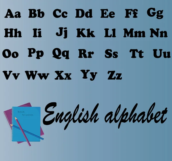बुकलेटसह इंग्रजी वर्णमाला — स्टॉक व्हेक्टर