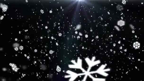 Flocons de neige fond boucle — Video