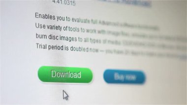 bilgisayar ekranında yeşil düğmeye download