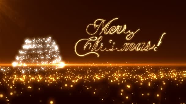 Ouro árvore de Natal fundo Loopable — Vídeo de Stock