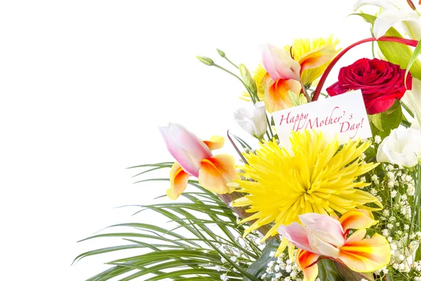 Basket with flowers for Mothers Day — Stock Photo, Image