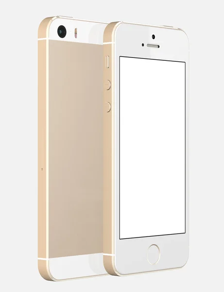 Smartphone in oro con schermo vuoto — Foto Stock