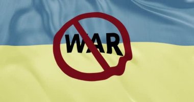 Ukrayna bayrağı savaş metninin olmadığı bir animasyon sallıyor. Ukrayna 'daki savaşı durdurun. Ukrayna bayrağı kusursuz 4K döngüsü