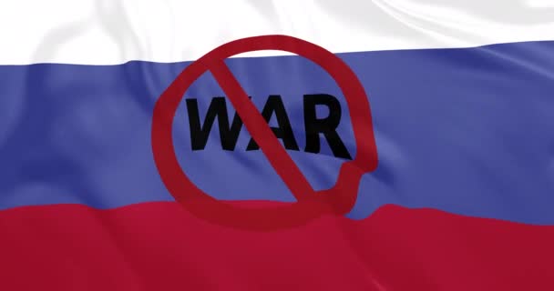 Russia Flag Waving Animation War Text Symbol Russian Flag Stop — Stock Video