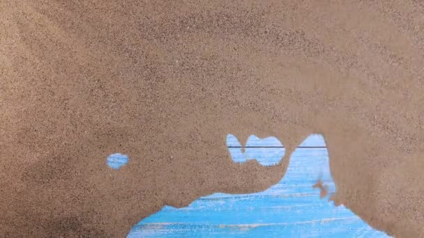 Blauer Hintergrund Mit Sand Bedeckt Der Vom Wind Für Kopierraum — Stockvideo