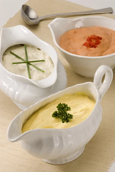 Assorted sauces. — Stock Photo, Image