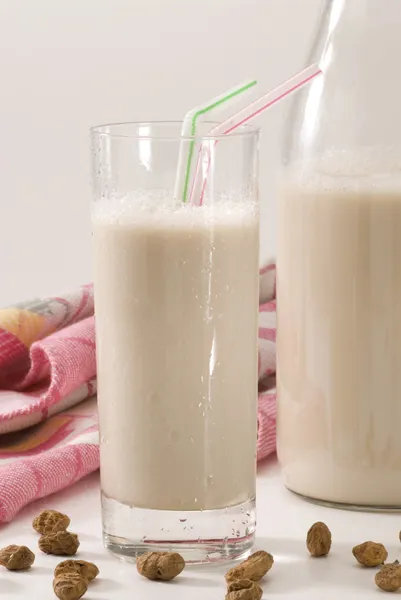 Leite de noz de tigre. Horchata de chufa . — Fotografia de Stock