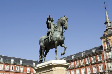 Plaza mayor Meydanı. Madrid. İspanya.
