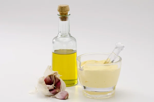 Garlic Mayonnaise Sauce. Alioli. — Stock Photo, Image