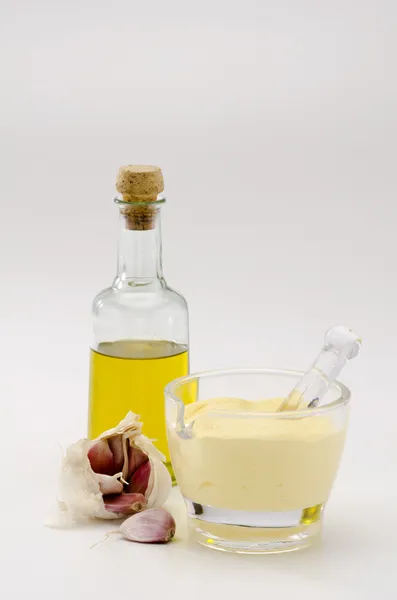 Garlic Mayonnaise Sauce. Alioli. — Stock Photo, Image