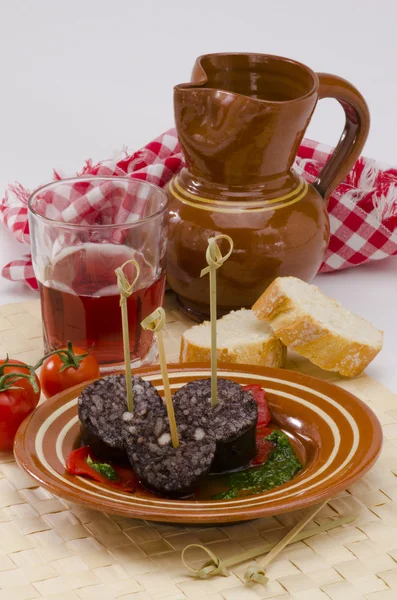 Spanish Cuisine. Morcilla de Burgos. Black Pudding. — Stock Photo, Image
