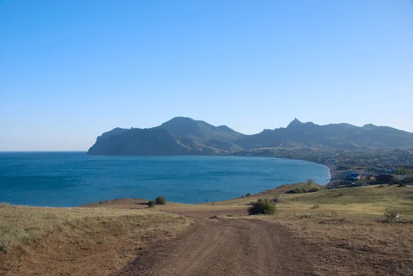 gün batımında Seashore Kırım