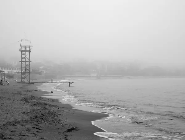 Kasvetli beach, soğuk ve sis