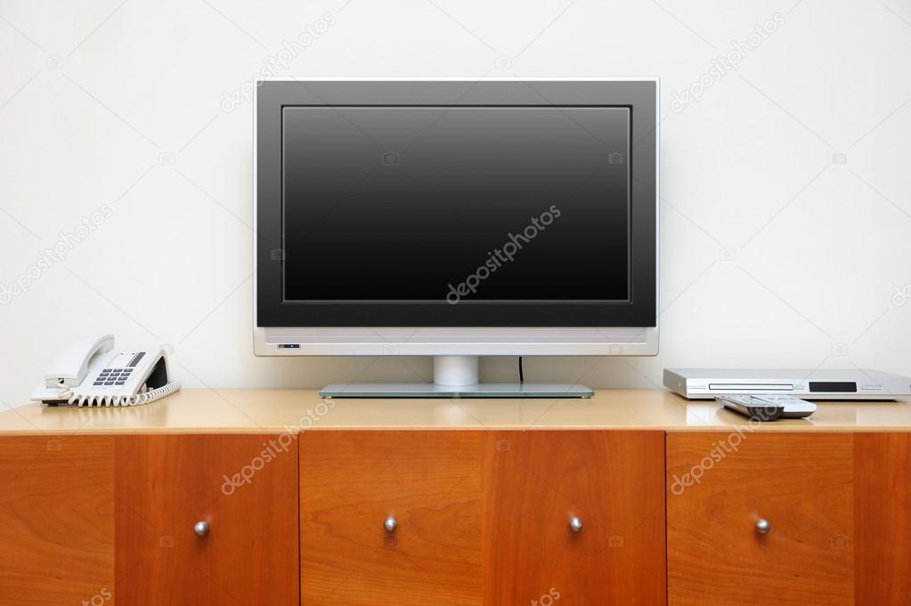 The television on table