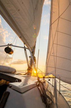 Dalgalar aracılığıyla Rüzgar yelken.