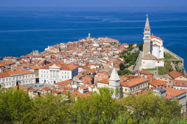 güzel tarihi kent Piran, Slovenya
