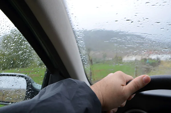 Hand driving a car 1 — Stock Photo, Image