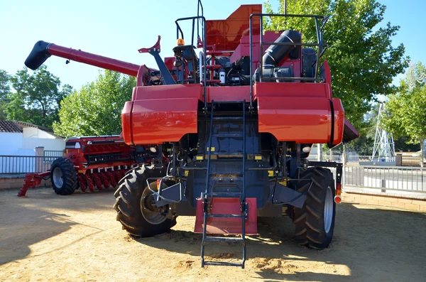 Red harvester and seeder — Stock Photo, Image