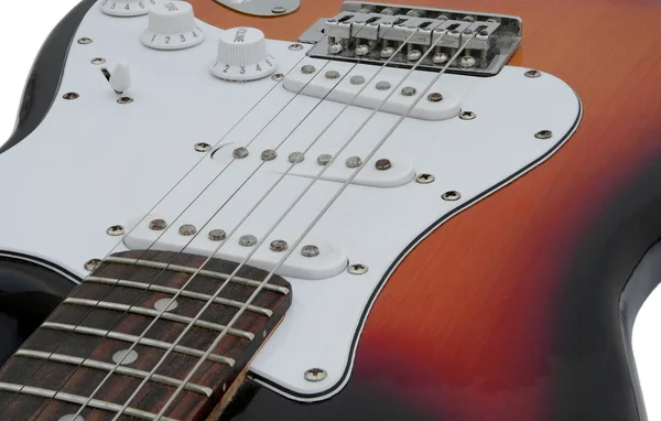 Guitarra eléctrica - detalle usando el apilamiento de enfoque —  Fotos de Stock