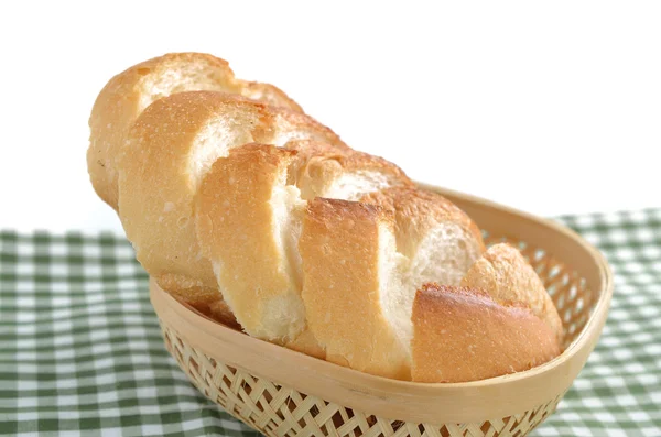 Tranches de pain dans le panier — Photo