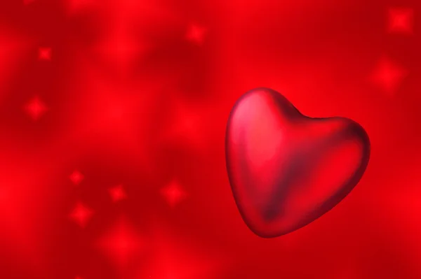 Rood hart en rode achtergrond — Stockfoto