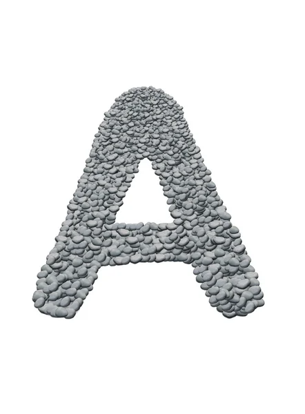 Alphabet avec texture de pierre sur fond blanc — Photo