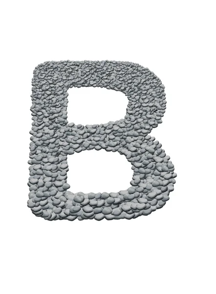 Alfabeto com textura de pedra sobre fundo branco — Fotografia de Stock