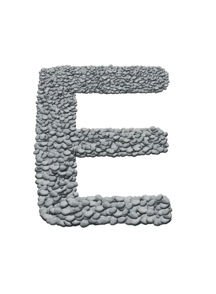 Alfabeto com textura de pedra sobre fundo branco — Fotografia de Stock
