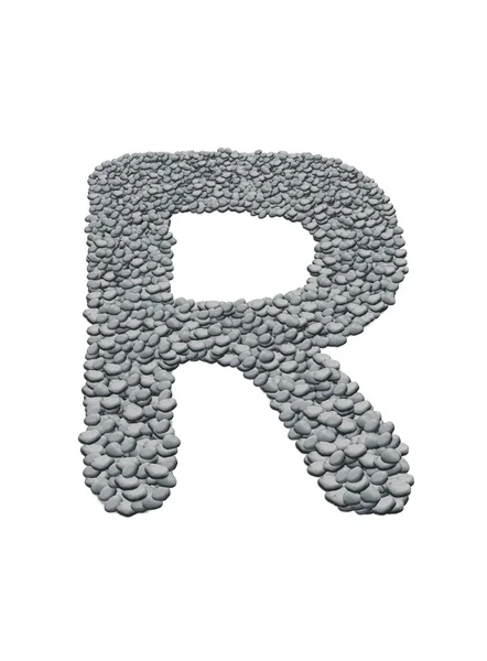 Alfabet med sten konsistens på vit bakgrund — Stockfoto