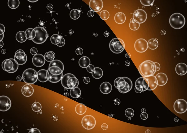 Design bubbles texture with brown and black background — Stock Photo, Image