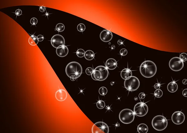 泡はオレンジと黒の背景を抽象的な設計 — ストック写真