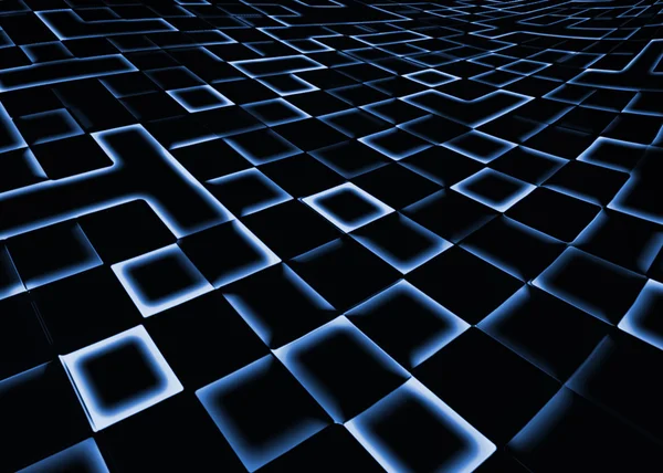 Abstract square pixel mosaic blue background — Stock Photo, Image