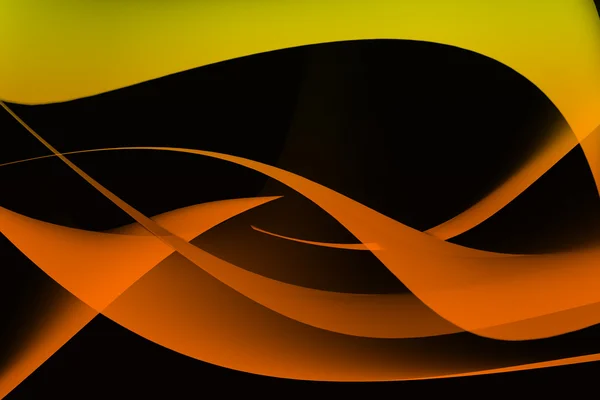 Sárga és narancs kivonat a hullámos és a görbe, a sötét háttér mintázata — Stock Fotó