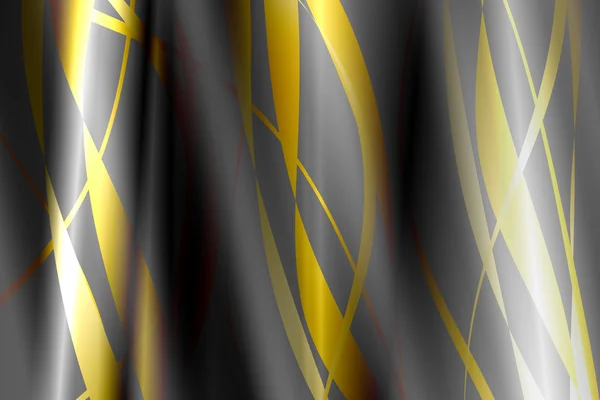 Lignes jaunes abstraites sur fond sombre — Photo