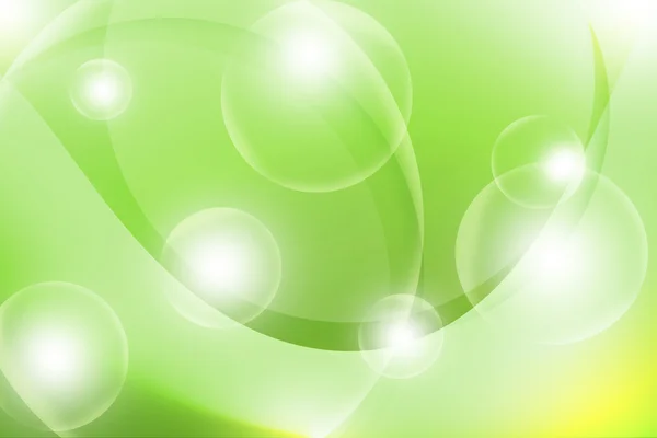 緑の抽象的な線と円の背景 — ストック写真