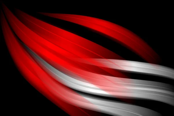 赤と白の抽象的な暗い背景に波線 — ストック写真