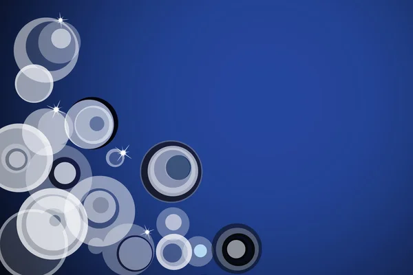 Círculo branco abstrato sobre fundo azul — Fotografia de Stock